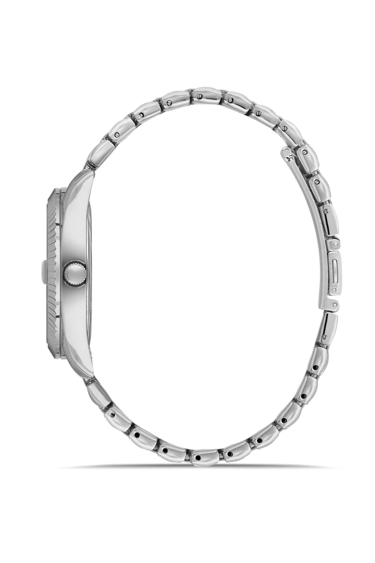 Mercek Takvimli Metal Kasa Erkek Kol Saati Gümüş Siyah Renk Pl-0988E1X Siyah Pl-0988E1X