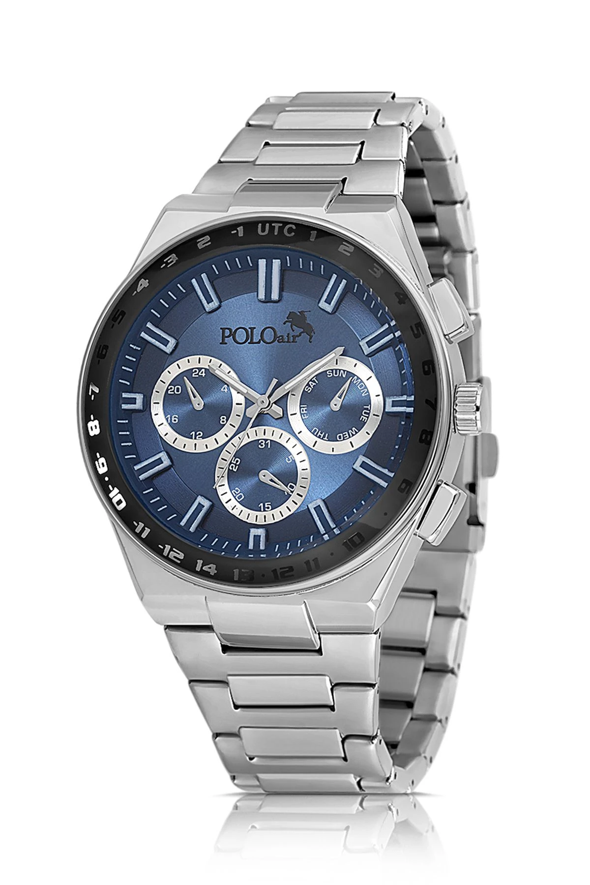 Metal Kasa Erkek Kol Saati Gümüş Lacivert Renk Pl-0990E2X Lacivert-Gümüş Pl-0990E2X