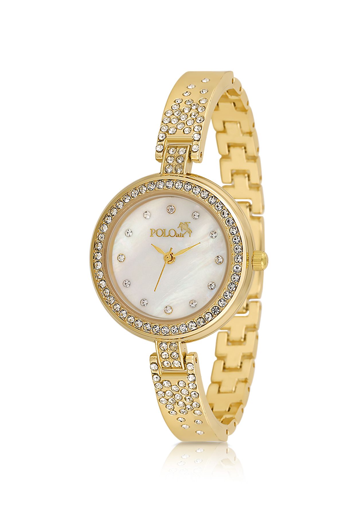 Retro Lüx Taşlı Kadın Kol Saati Ve Parfüm Seti Hediyelik Kutsunda Kombin Gold Renk St-2176S1 Gold St-2176S1