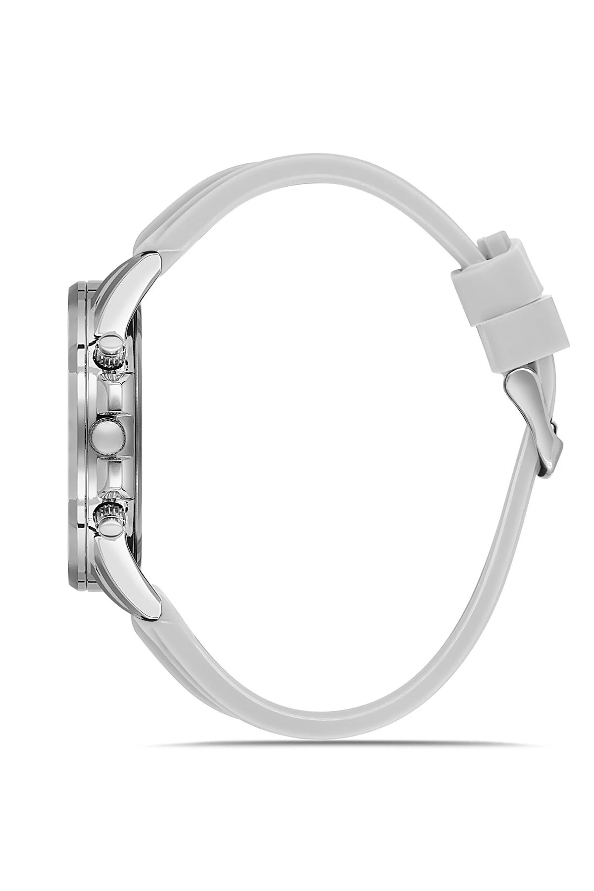 Silikon Kordon Renkli Cam Erkek Kol Saati Beyaz Gümüş Renk Pl-0986E4X Beyaz-Gümüş Pl-0986E4X