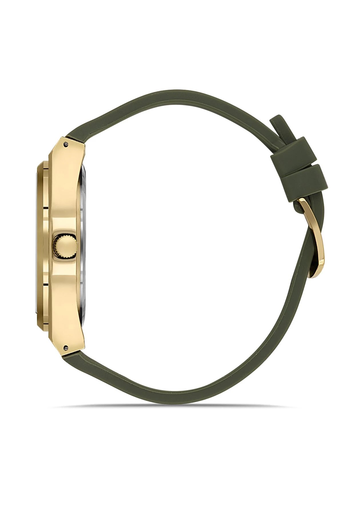 Silikon Kordon Takvimli Erkek Kol Saati Koyu Yeşil Gold Renk Pl-0985E4X Koyu Yeşil-Gold Pl-0985E4X