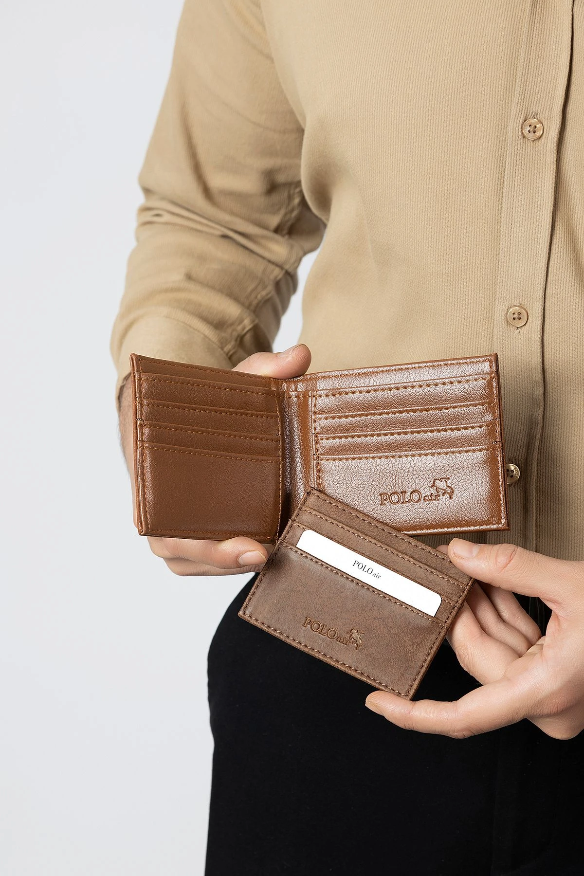 Spor Kasa Erkek Kol Saati Cüzdan Kemer Kartlık Anahtarlık Set Kombin Siyah Taba Renk Pl-0995E6 Taba-Siyah Pl-0995E6
