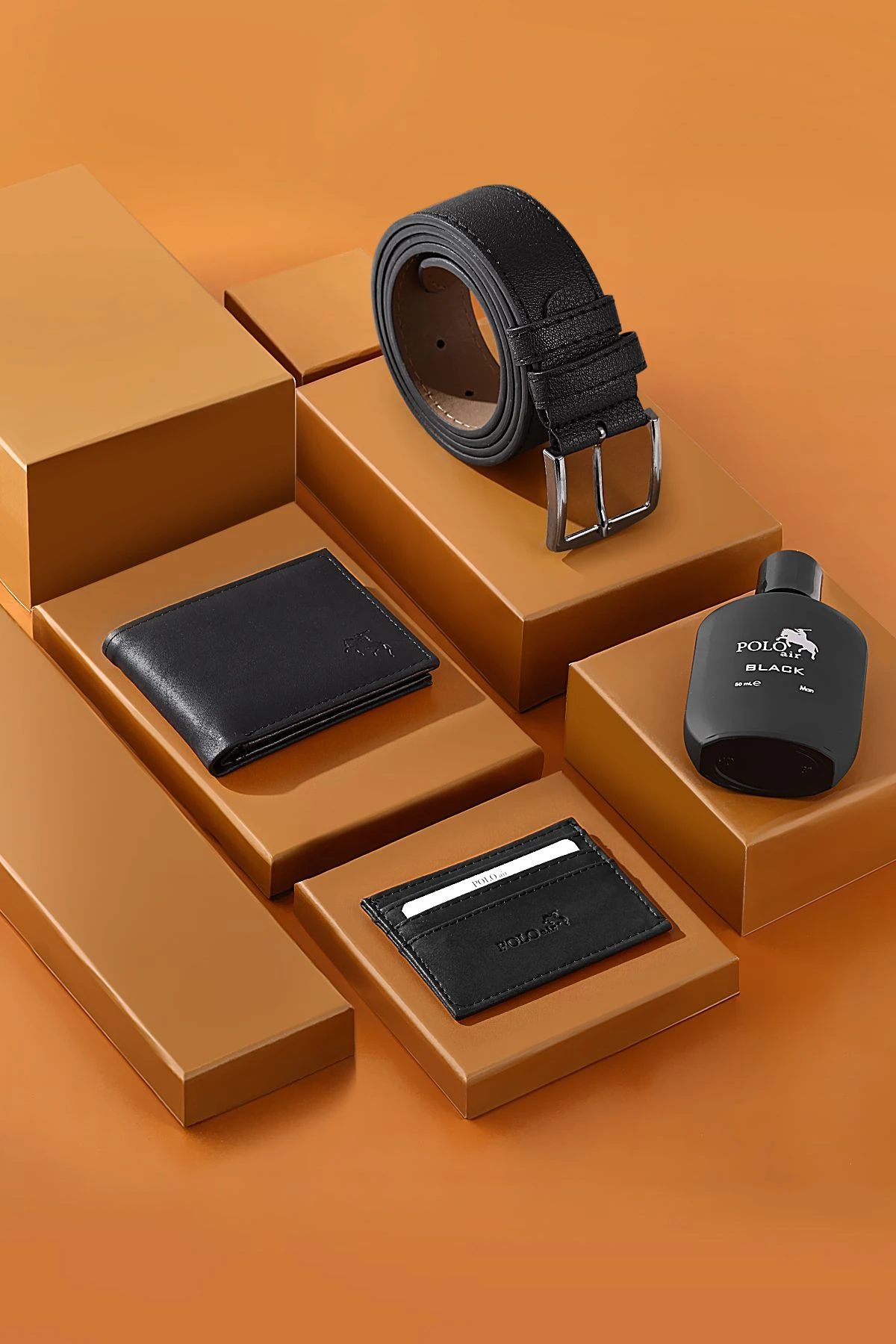 Spor Kasa Erkek Kol Saati Cüzdan Kemer Kartlık Parfüm Set Kombin Antrasit Renk Pl-0996E6 Antrasit Pl-0996E6