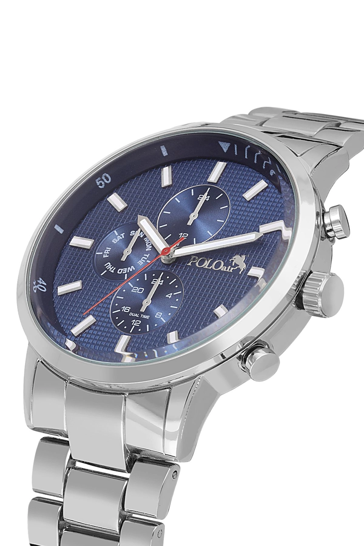 Spor Metal Erkek Kol Saati Gümüş Lacivert Renk Pl-0998E2X Lacivert-Gümüş Pl-0998E2X