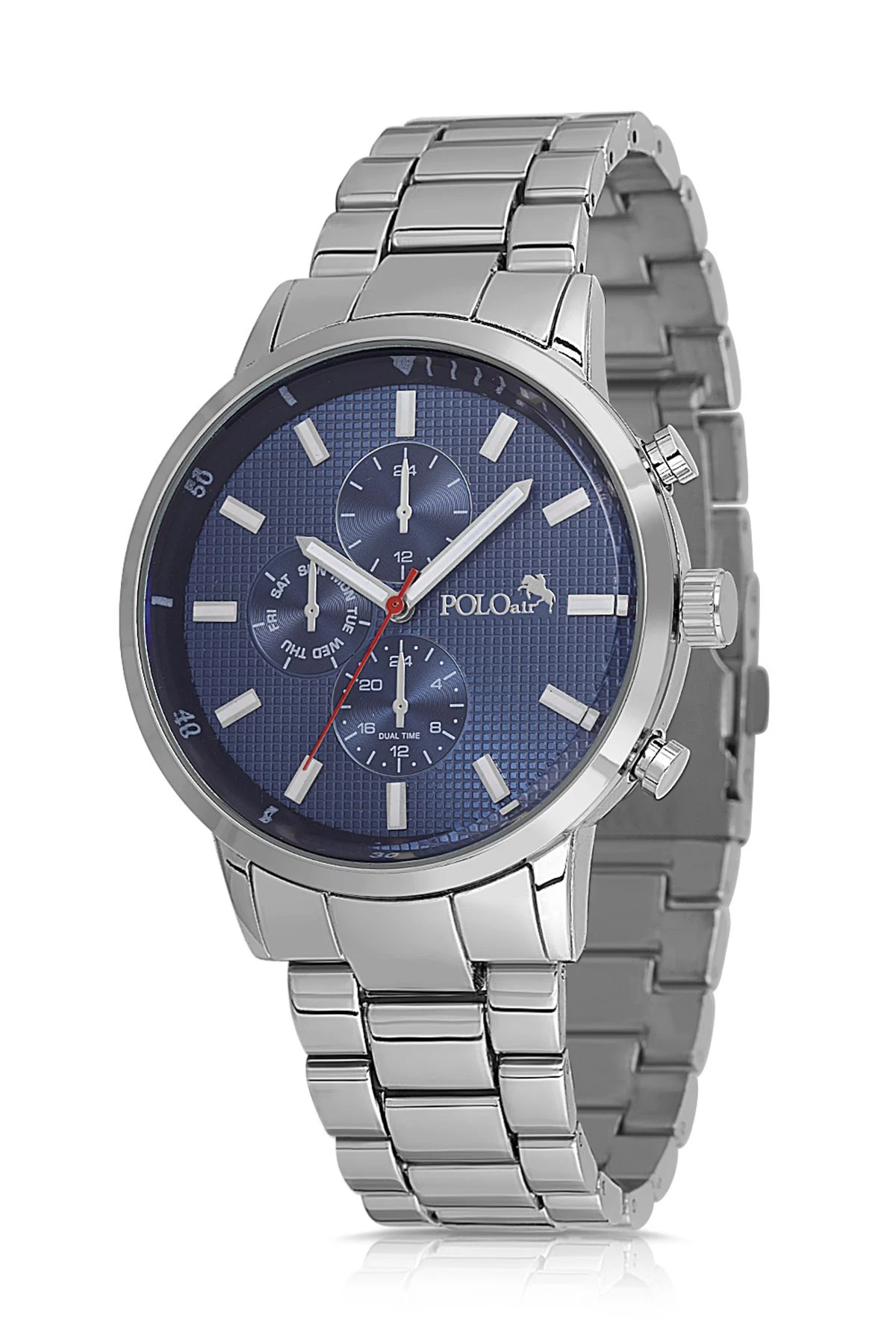 Spor Metal Erkek Kol Saati Gümüş Lacivert Renk Pl-0998E2X Lacivert-Gümüş Pl-0998E2X