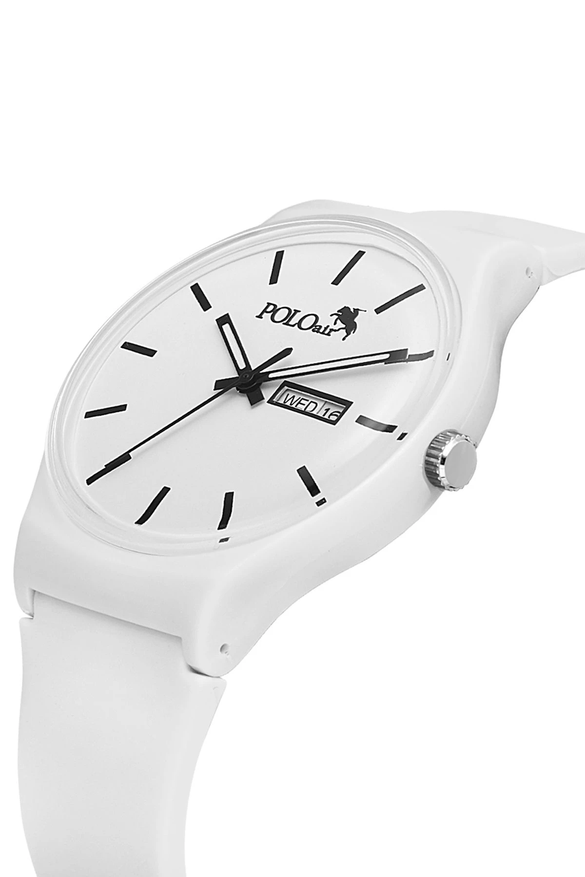 Spor Unisex Silikon Kordon Gün Ay Takvimli Kol Saati Beyaz Renk Pl-1555B1X Beyaz Pl-1555B1X