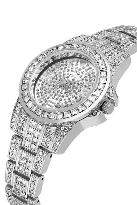 Çift Klips Lüx Taşlı Kadın Kol Saati Gümüş Renk Pl-1551B2X Gümüş Pl-1551B2X