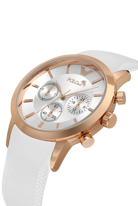 Kauçuk Kordon Metal Kasa Erkek Kol Saati Beyaz Bakır Renk Pl-0984E5X Beyaz-Bakır Pl-0984E5X