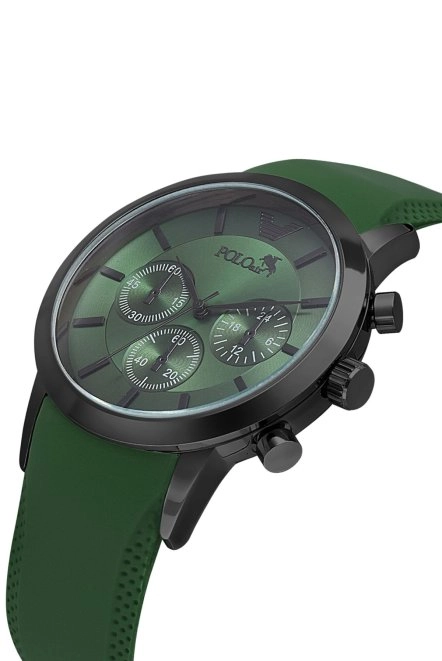 Kauçuk Kordon Metal Kasa Erkek Kol Saati Koyu Yeşil Siyah Renk Pl-0984E3X Koyu Yeşil-Siyah Pl-0984E3X
