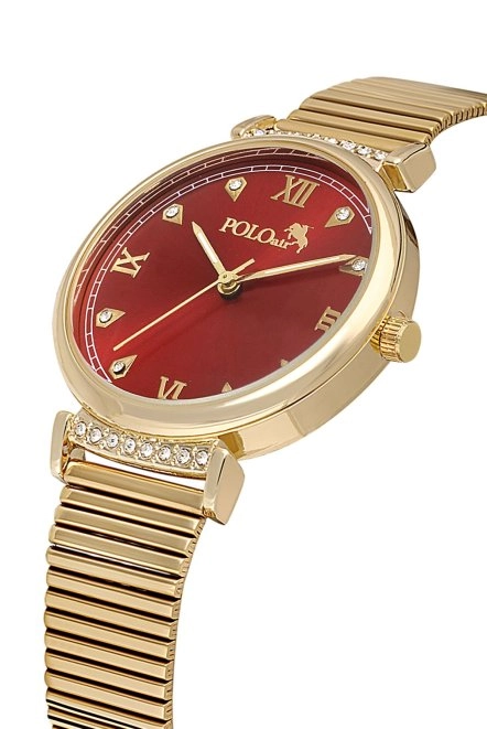 Klasik Kadın Kol Saati Gold Kırmızı Renk Pl-1554B8X Kırmızı-Gold Pl-1554B8X