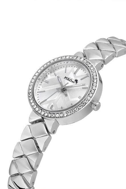 Lüx Taşlı Baklava Desen Kadın Kol Saati Gümüş Renk Pl-1537B2X Gümüş Pl-1537B2X