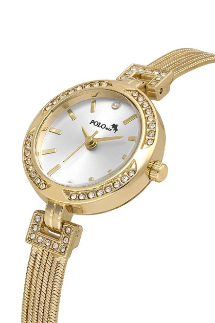 Lüx Taşlı Hasır Metal Kordon Kadın Kol Saati Gold Renk Pl-1547B1X Gold Pl-1547B1X