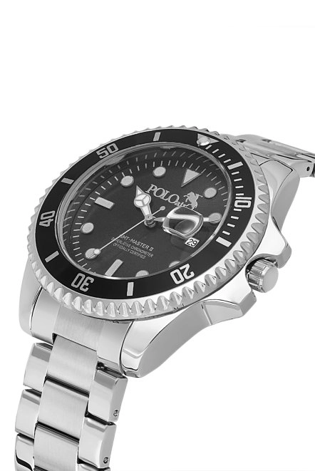 Mercek Takvimli Döner Kasa Erkek Kol Saati Gümüş Siyah Renk Pl-0989E1X Siyah-Gümüş Pl-0989E1X