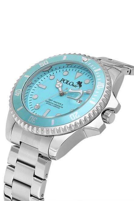 Mercek Takvimli Döner Kasa Erkek Kol Saati Gümüş Turkuaz Renk Pl-0989E5X Turkuaz-Gümüş Pl-0989E5X