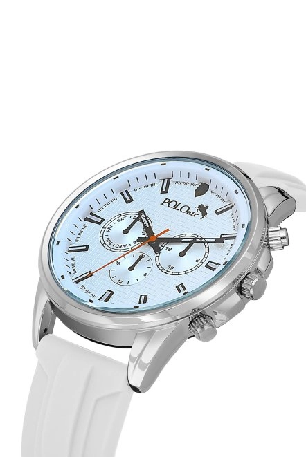 Silikon Kordon Renkli Cam Erkek Kol Saati Beyaz Gümüş Renk Pl-0986E4X Beyaz-Gümüş Pl-0986E4X