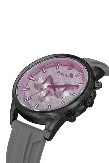 Silikon Kordon Renkli Cam Erkek Kol Saati Gri Siyah Renk Pl-0986E3X Gri-Siyah Pl-0986E3X