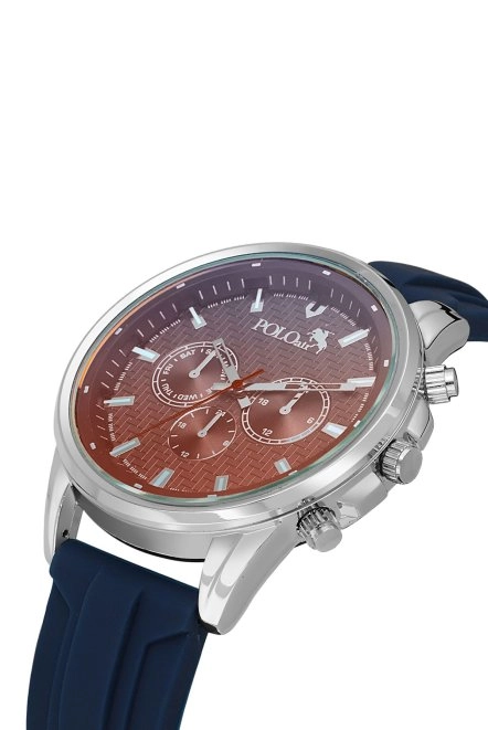 Silikon Kordon Renkli Cam Erkek Kol Saati Lacivert Gümüş Renk Pl-0986E2X Lacivert-Gümüş Pl-0986E2X