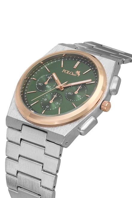 Spor Erkek Kol Saati Gümüş Yeşil Bakır Renk Pl-0999E5X Yeşil-Gümüş-Bakır Pl-0999E5X