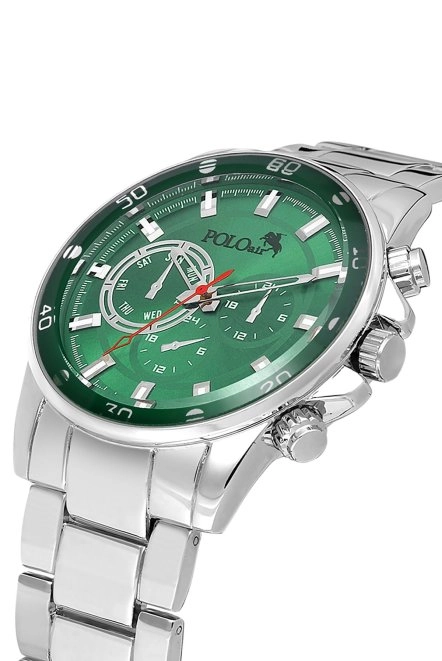 Spor Kasa Klasik Metal Erkek Kol Saati Gümüş Yeşil Renk Pl-0995E4X Yeşil-Gümüş Pl-0995E4X
