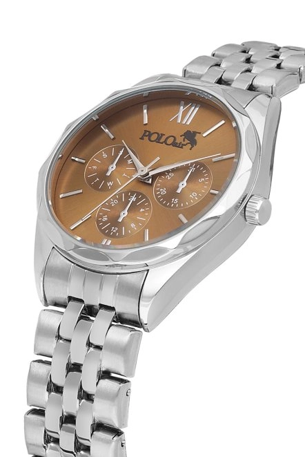 Spor Şık Kadın Kol Saati Gümüş Kahve Renk Pl-1552B5X Kahverengi-Gümüş Pl-1552B5X