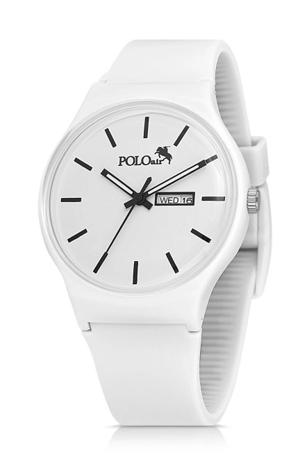 Spor Unisex Silikon Kordon Gün Ay Takvimli Kol Saati Beyaz Renk Pl-1555B1X Beyaz Pl-1555B1X