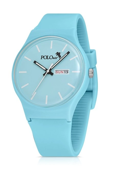 Spor Unisex Silikon Kordon Gün Ay Takvimli Kol Saati Mavi Renk Pl-1555B5X Mavi Pl-1555B5X