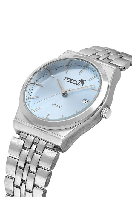 Takvimli Spor Klasik Unisex Kol Saati Gümüş Mavi Renk Pl-7001E2X Mavi-Gümüş Pl-7001E2X