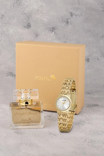 Zarif Kadın Kol Saati Ve Parfüm Seti Hediyelik Kutusunda Kombin Gold Renk St-2177S1 Gold St-2177S1