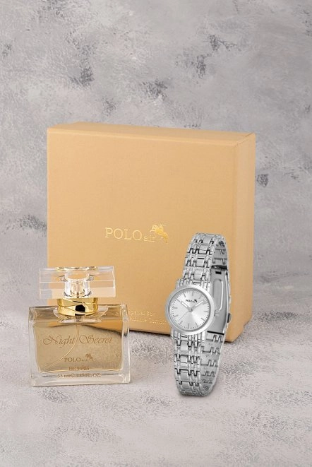 Zarif Kadın Kol Saati Ve Parfüm Seti Hediyelik Kutusunda Kombin Gümüş Renk St-2177S2 Gümüş St-2177S2