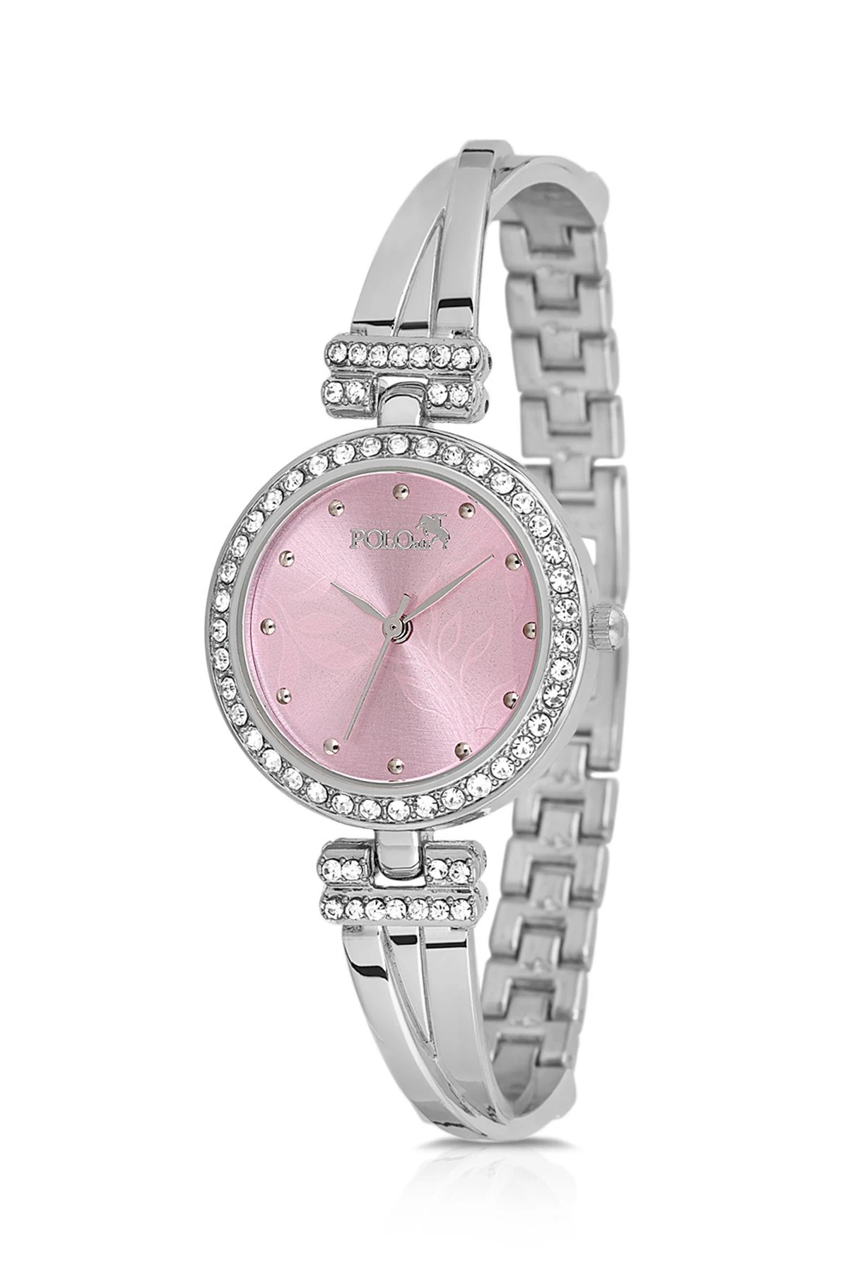 Vintage Kadın Kol Saati Parfüm Bordo Hediyelik Kutsunda Set Gümüş Pembe Renk St-2171S4 Pembe-Gümüş St-2171S4
