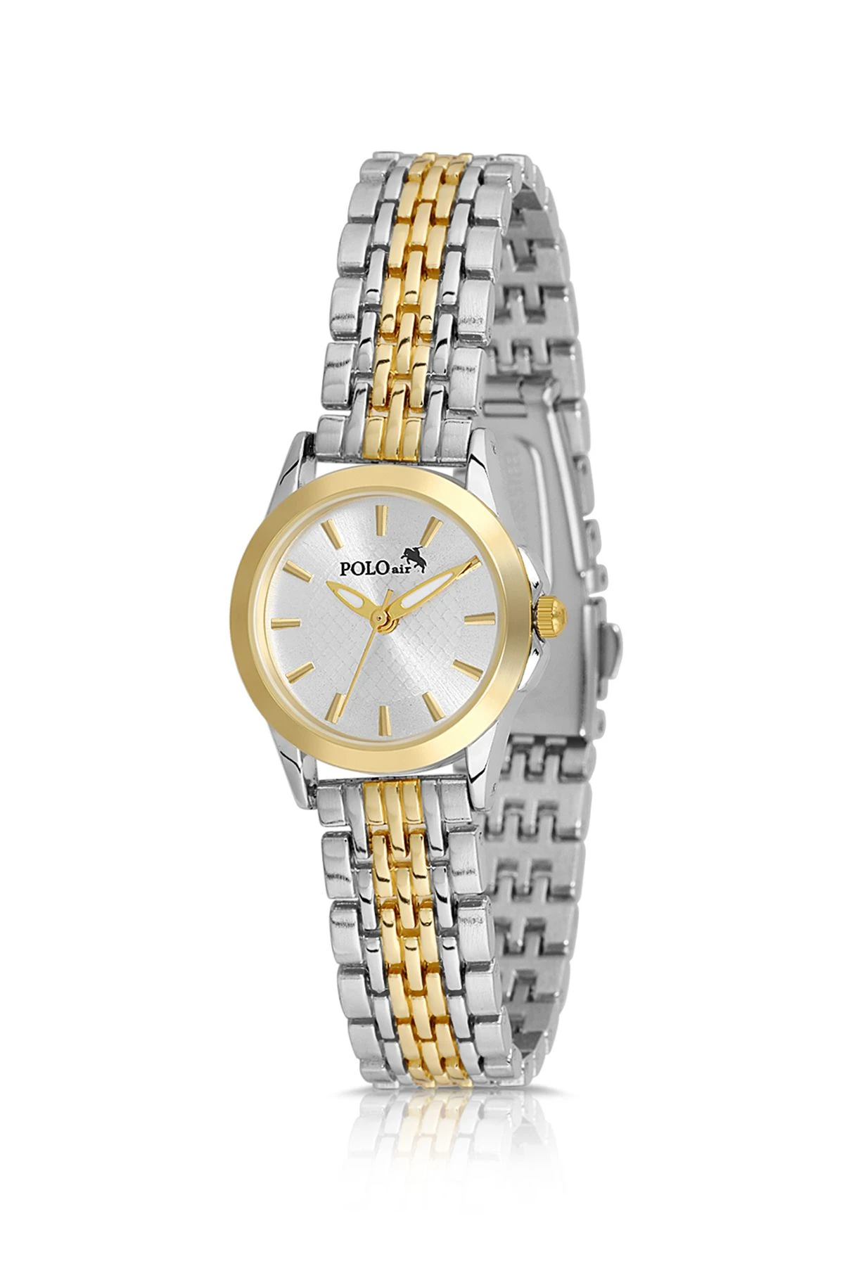 Zarif Kadın Kol Saati Zirkon Taşlı Nazar Bileklik Kombin Gümüş Gold Renk Pl-1550B3 Gold-Gümüş Pl-1550B3