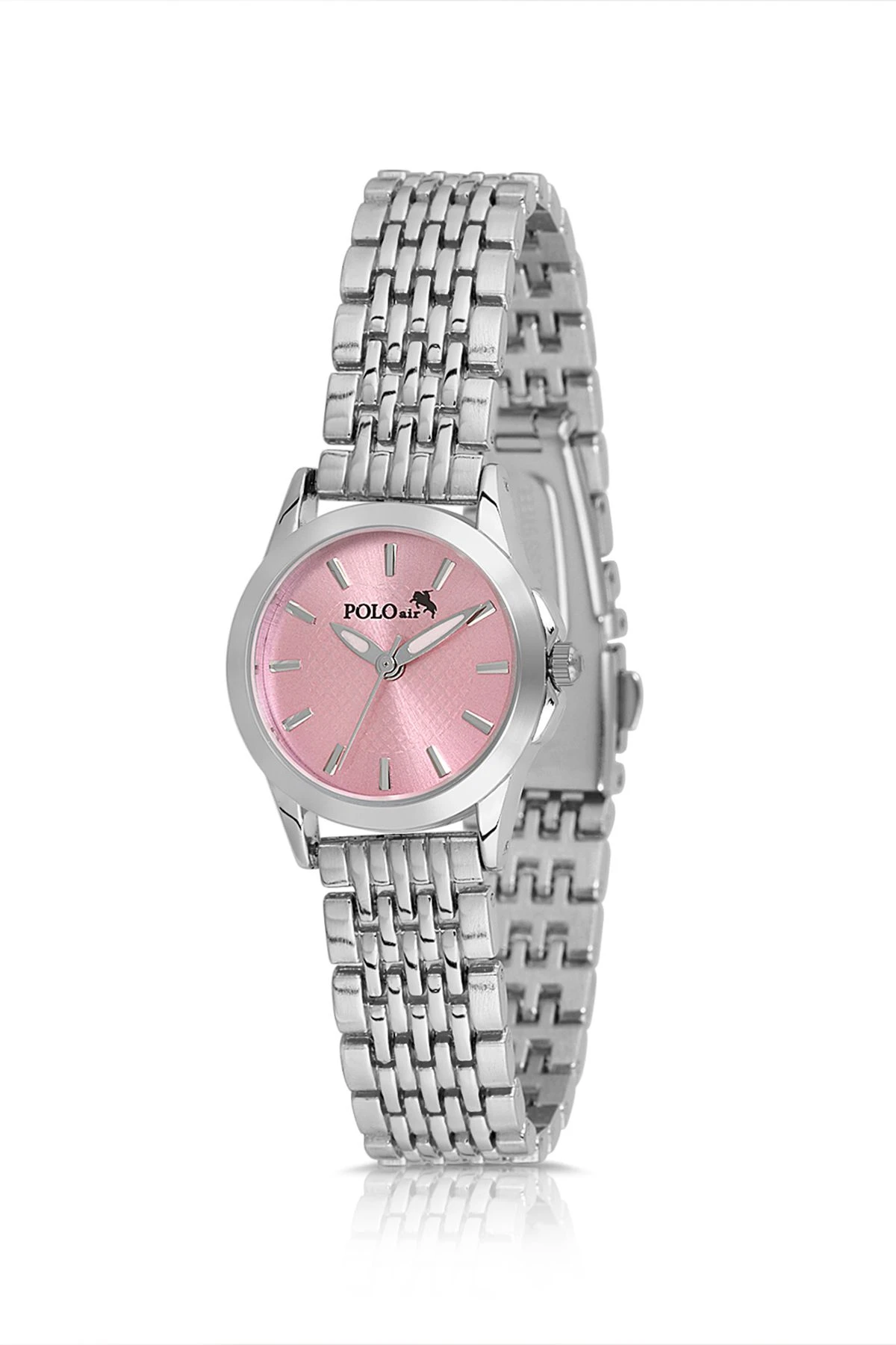 Zarif Kadın Kol Saati Zirkon Taşlı Nazar Bileklik Kombin Gümüş Pembe Renk Pl-1550B4 Pembe-Gümüş Pl-1550B4