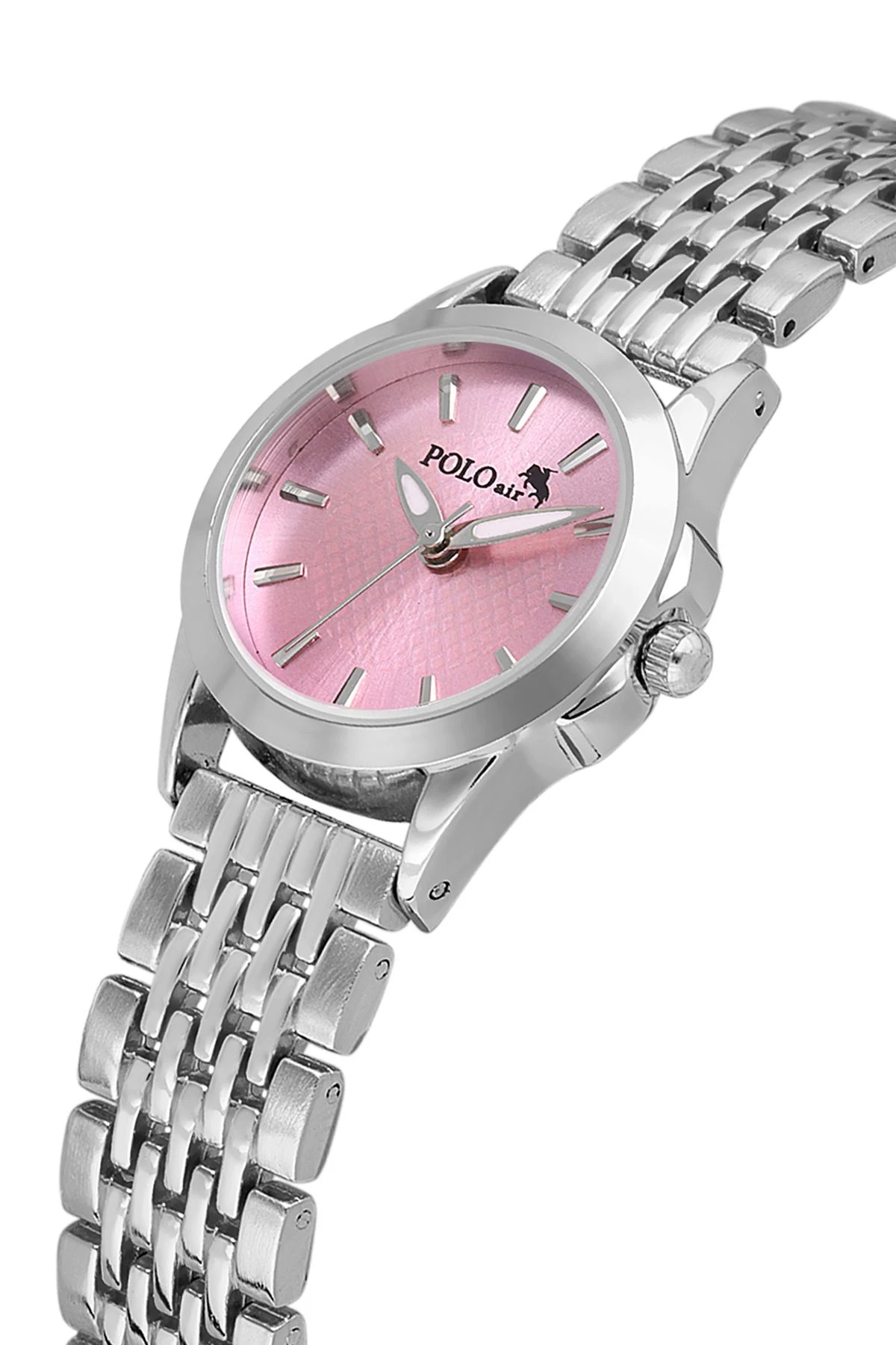 Zarif Kadın Kol Saati Zirkon Taşlı Nazar Bileklik Kombin Gümüş Pembe Renk Pl-1550B4 Pembe-Gümüş Pl-1550B4