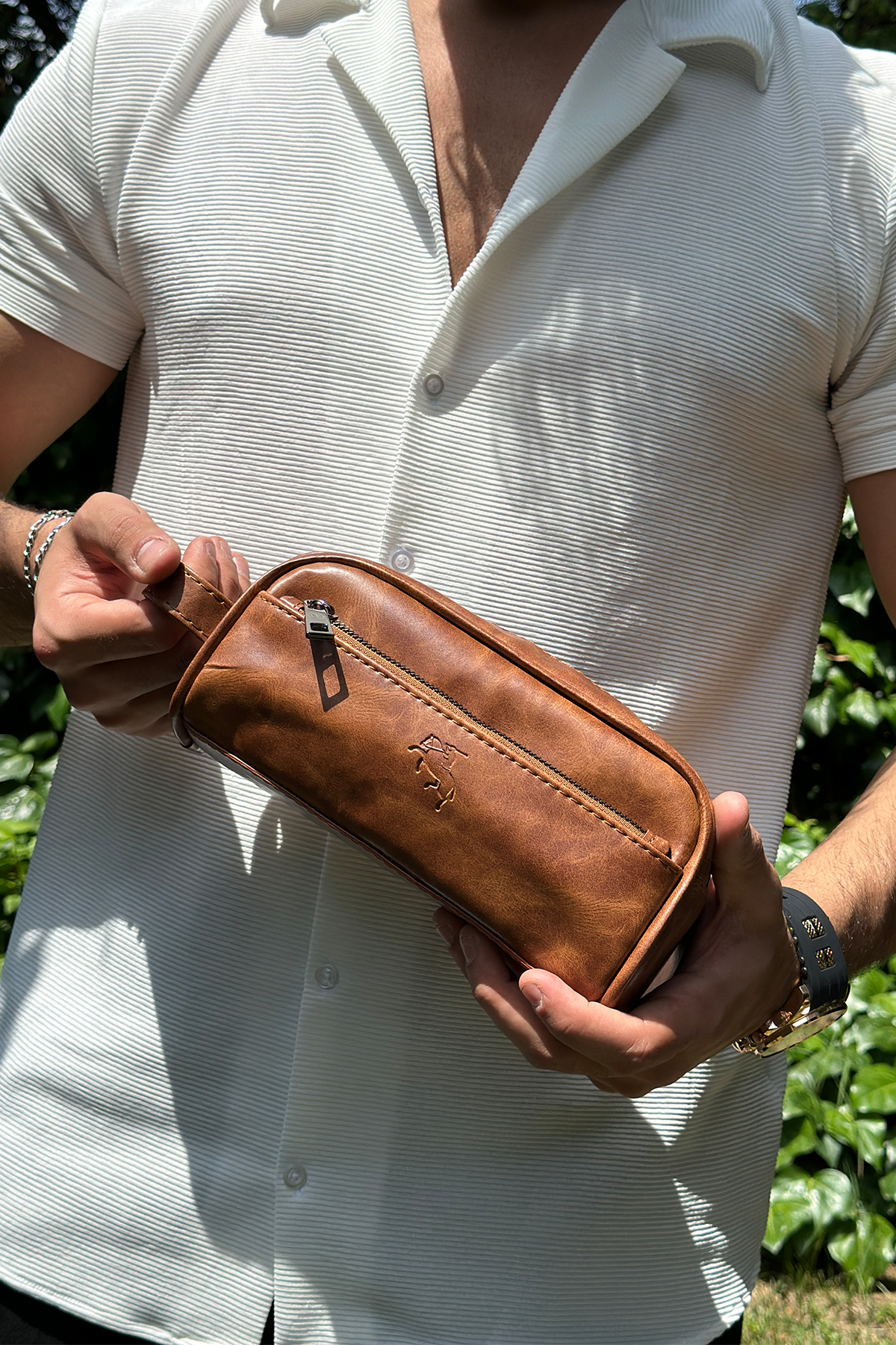 Erkek Kol Saati Cüzdan Kemer Kartlık Çakmak El Çanta Kombin Set Gold Gümüş Renk Pl-7082E9 Altın Pl-7082E9