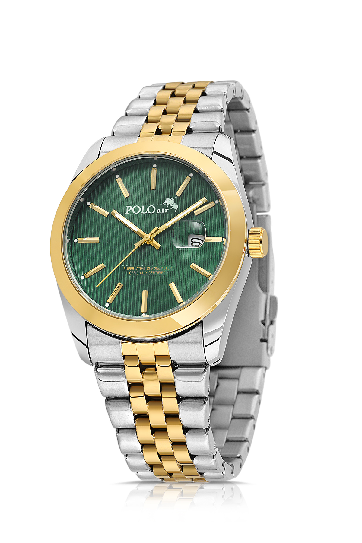 Erkek Kol Saati Cüzdan Kemer Kartlık Çakmak El Çanta Kombin Set Gold Gümüş Yeşil Renk Pl-7082E8 Yeşil Pl-7082E8