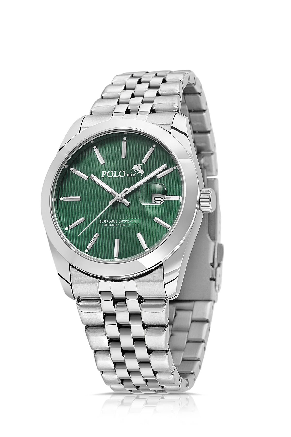 Erkek Kol Saati Cüzdan Kemer Kartlık Çakmak El Çanta Kombin Set Gümüş Yeşil Renk Pl-7082E4 Yeşil Pl-7082E4