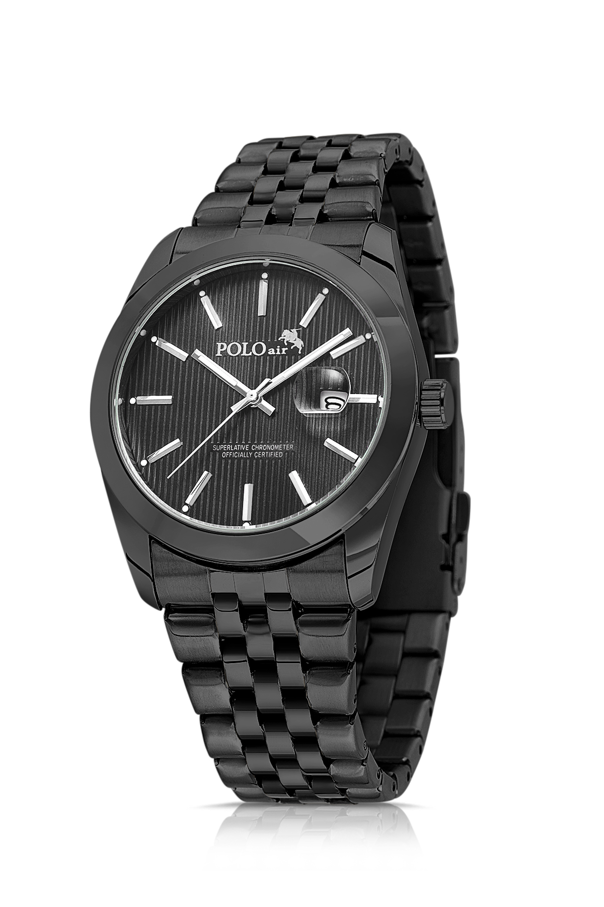 Erkek Kol Saati Cüzdan Kemer Kartlık Çakmak El Çanta Kombin Set Siyah Renk Pl-7082E1 Siyah Pl-7082E1