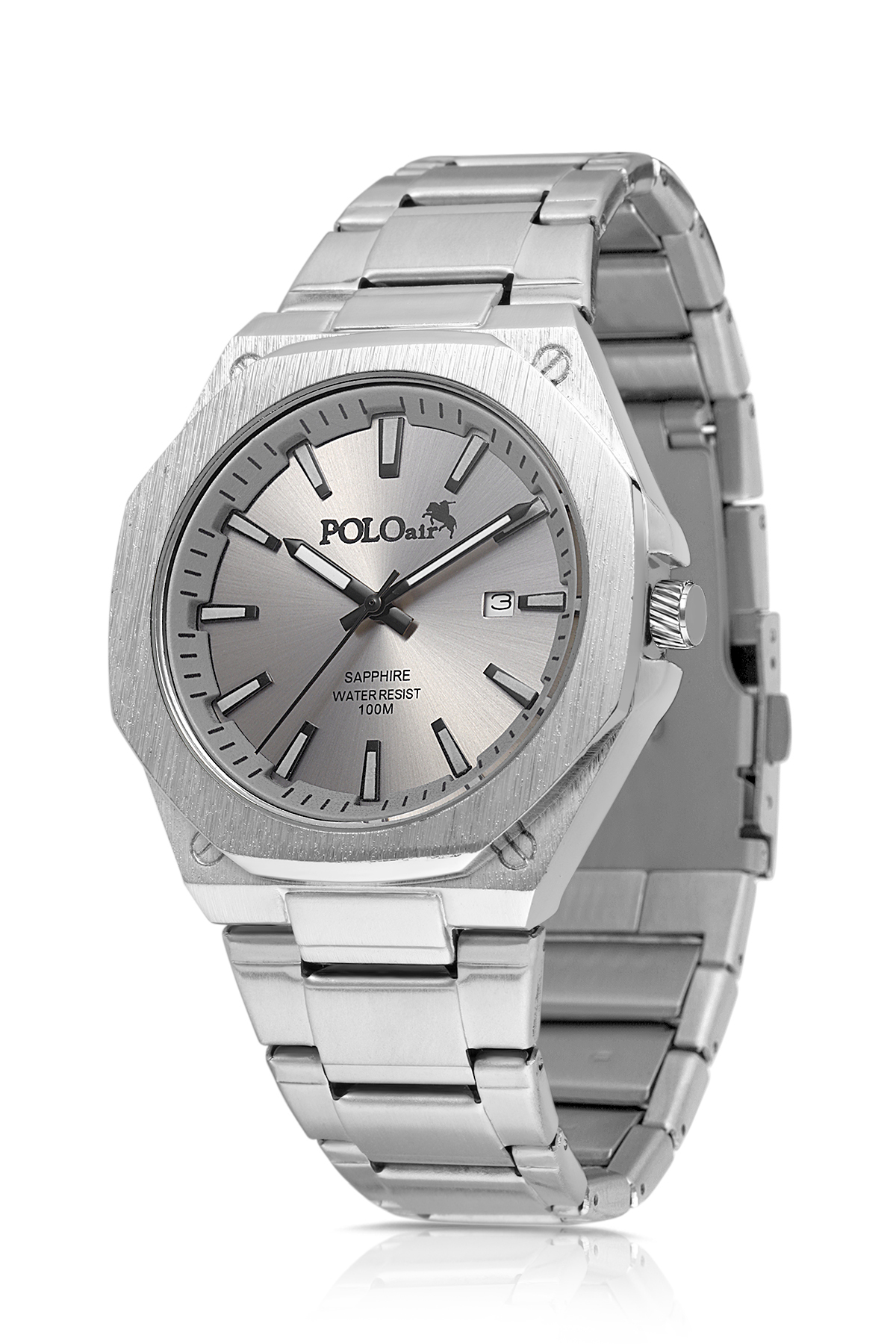 Erkek Kol Saati Kemer Cüzdan Kartlık Çakmak Hediyelik Kutusunda Gümüş Antrasit Set Pl-7071E3 Gümüş Pl-7071E3