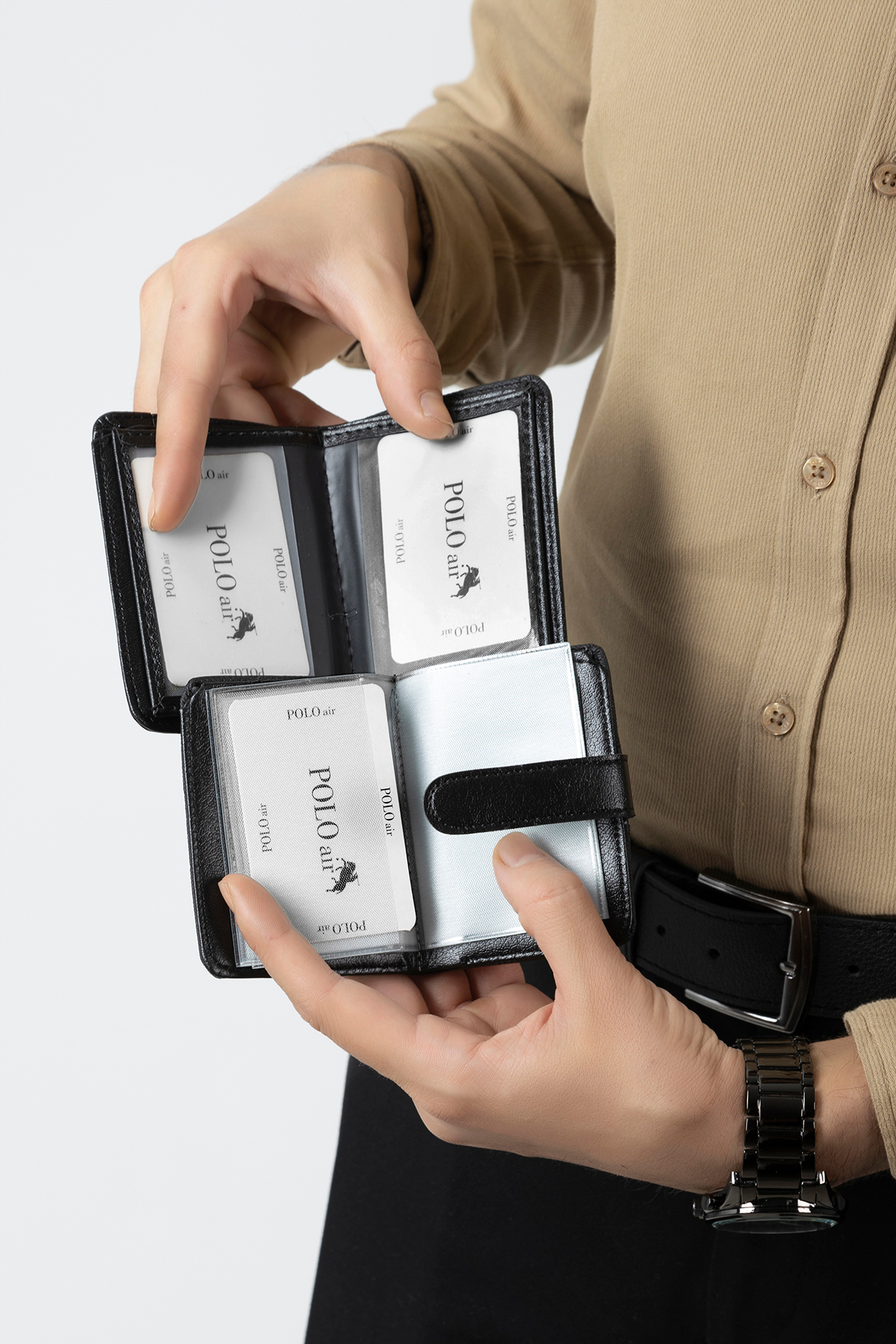 Erkek Kol Saati Kemer Cüzdan Kartlık Çakmak Hediyelik Kutusunda Gümüş Siyah Set Pl-7071E1 Siyah Pl-7071E1