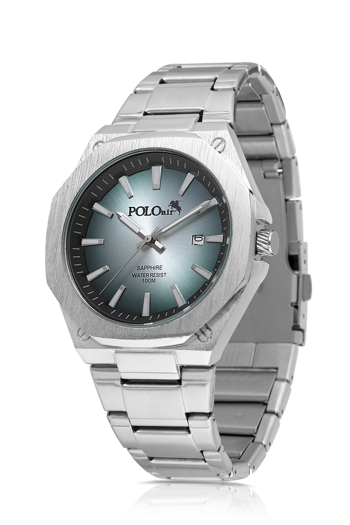 Erkek Kol Saati Kemer Cüzdan Kartlık Çakmak Hediyelik Kutusunda Gümüş Yeşil Set Pl-7071E4 Yeşil Pl-7071E4