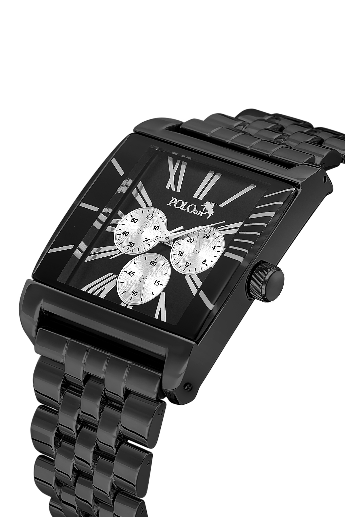 Kare Kasa Klasik Erkek Kol Saati Cüzdan Kemer Kartlık Çakmak Anahtarlık Seti Siyah Renk Pl-7072E1 Siyah Pl-7072E1