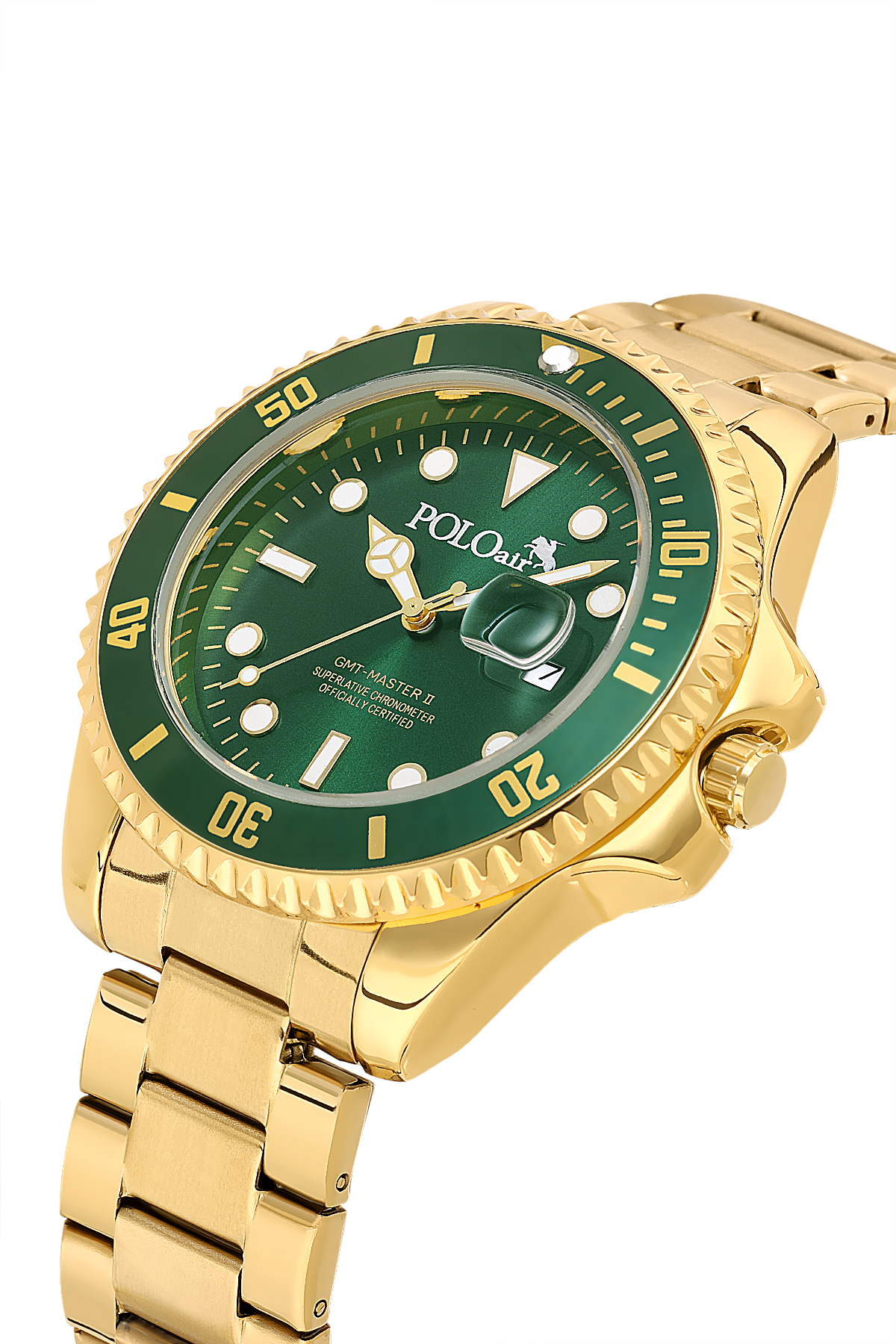 Mercek Takvimli Erkek Kol Saati Cüzdan Kemer Çakmak Anahtarlık Seti Gold Yeşil Renk Pl-7078E8 Yeşil Pl-7078E8