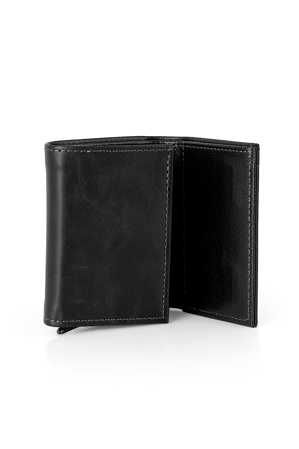 Mıknatıslı Otomatik Mekanizmalı Cüzdan Kemer Parfüm Erkek Kombin Seti Siyah Renk Pm-06-S Siyah Pm-06-S