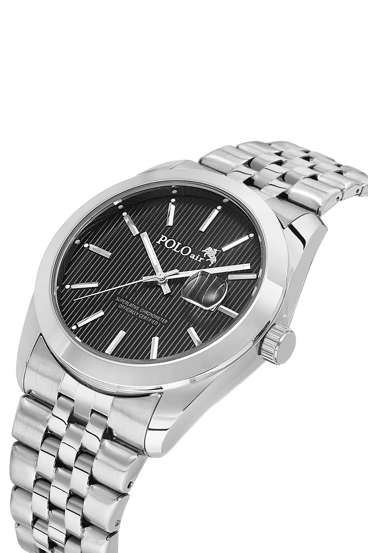 Takvimli Erkek Kol Saati Cüzdan Kemer Kartlık Anahtarlık Çakmak Seti Gümüş Siyah Renk Pl-7074E3 Siyah Pl-7074E3