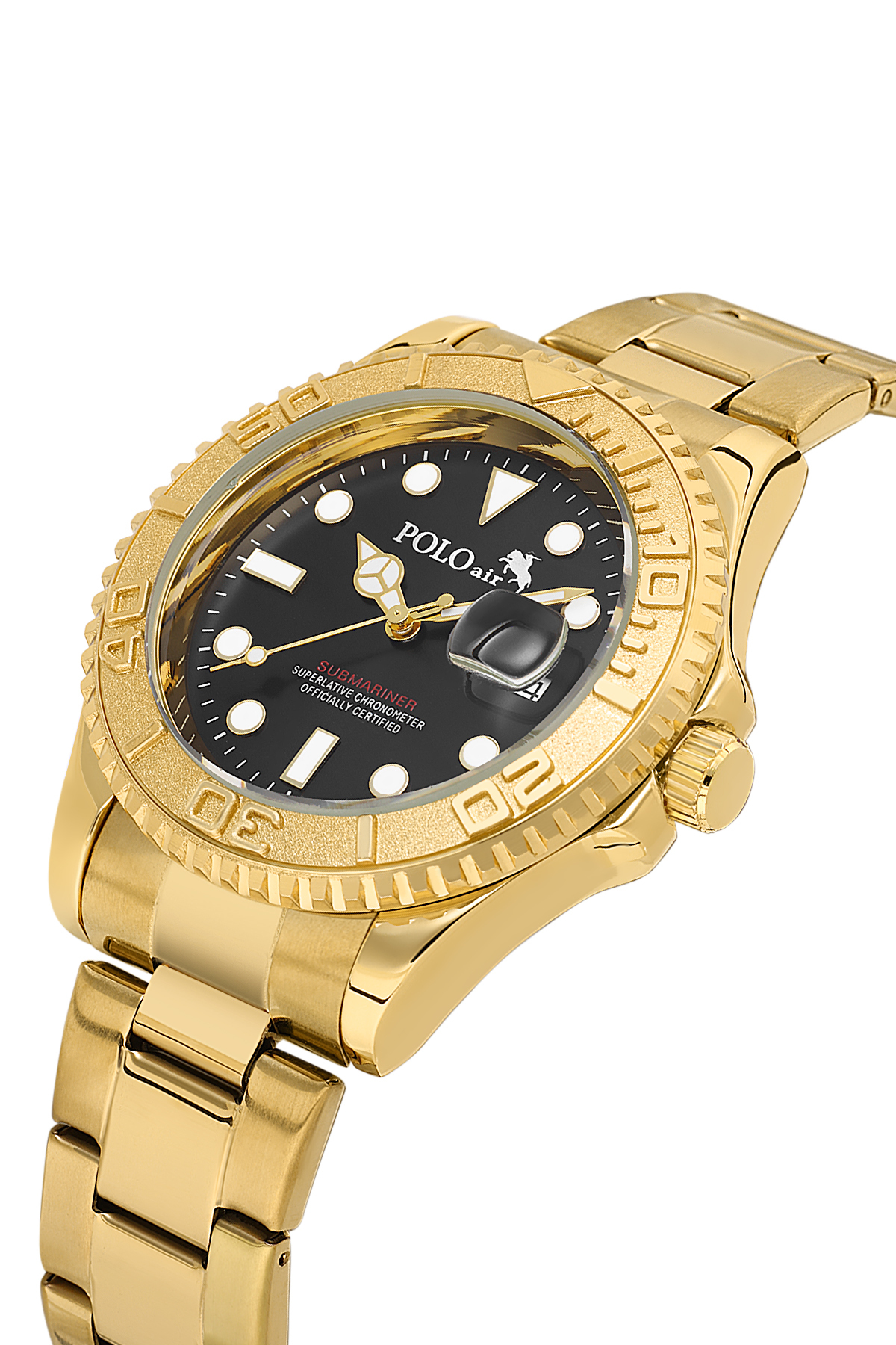 Takvimli Erkek Kol Saati Otomatik Cüzdan Kemer Çakmak Seti Gold Siyah Renk Pl-7080E7 Altın Pl-7080E7