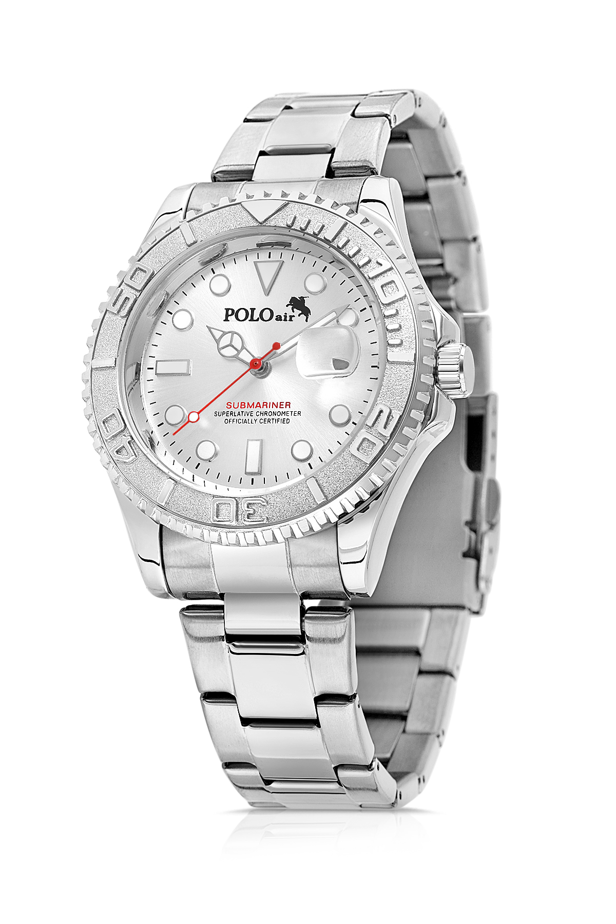 Takvimli Erkek Kol Saati Otomatik Cüzdan Kemer Çakmak Seti Gümüş Renk Pl-7080E5 Gümüş Pl-7080E5