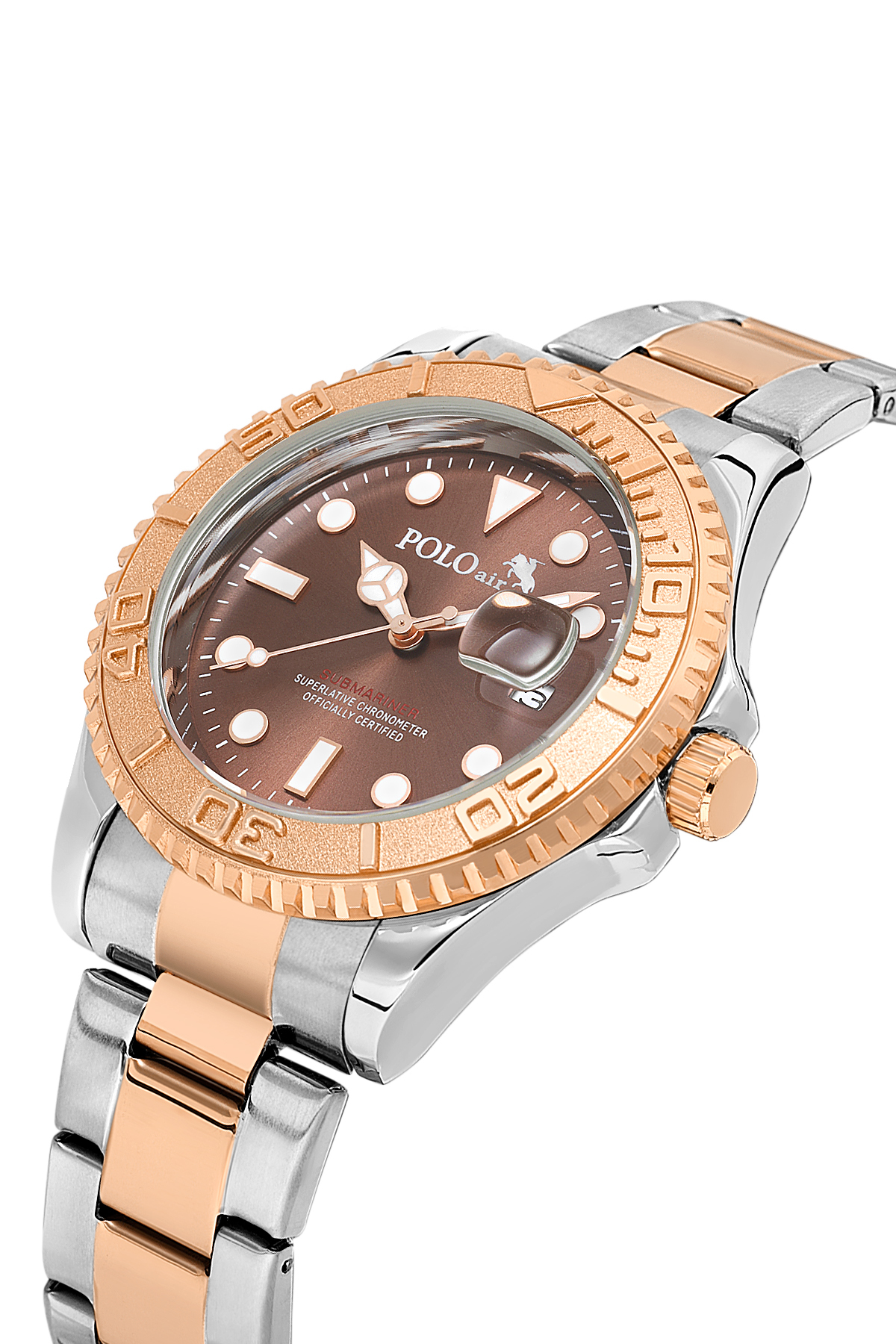 Takvimli Erkek Kol Saati Otomatik Cüzdan Kemer Çakmak Seti Rose Gold Gümüş Kahverengi Renk Pl-7080E8 Çok Renkli Pl-7080E8