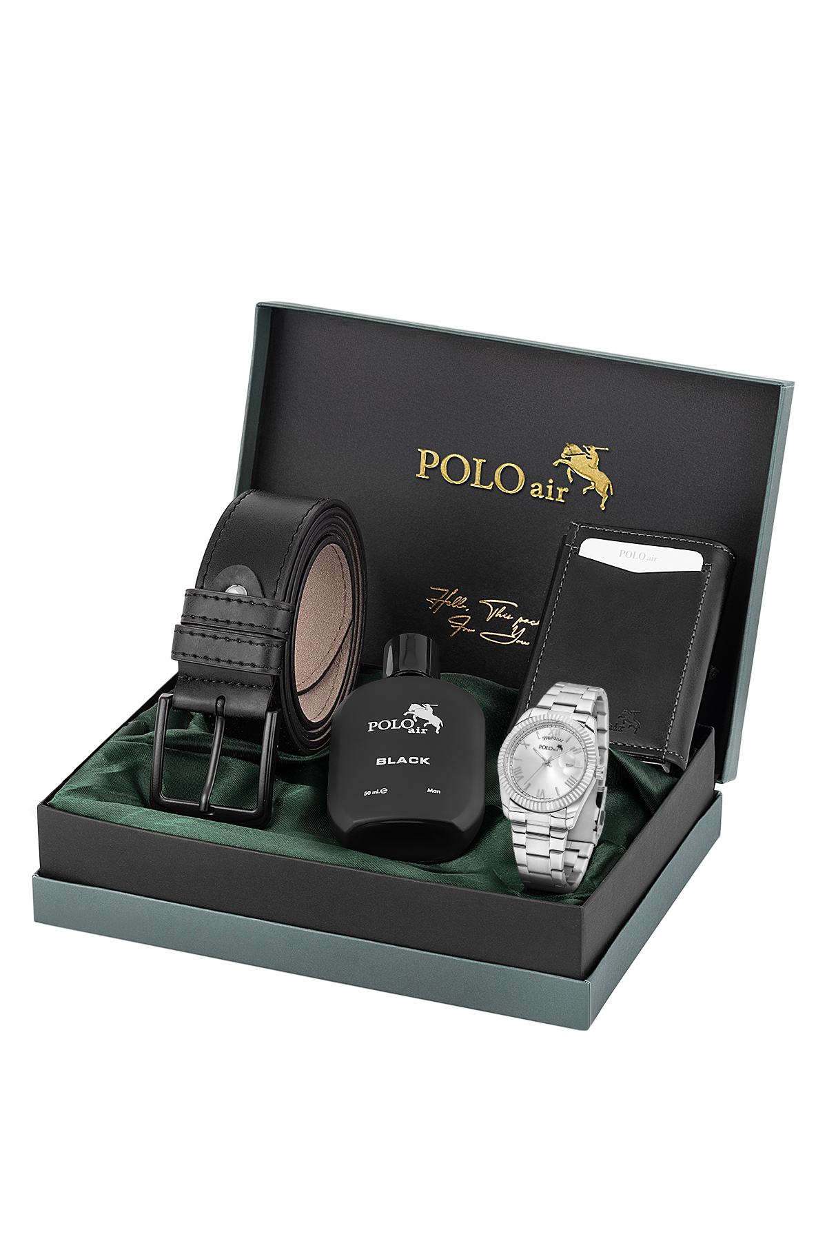 Takvimli Erkek Kol Saati Otomatik Cüzdan Kemer Parfüm Seti Gümüş Renk Pl-7081E4 Gümüş Pl-7081E4