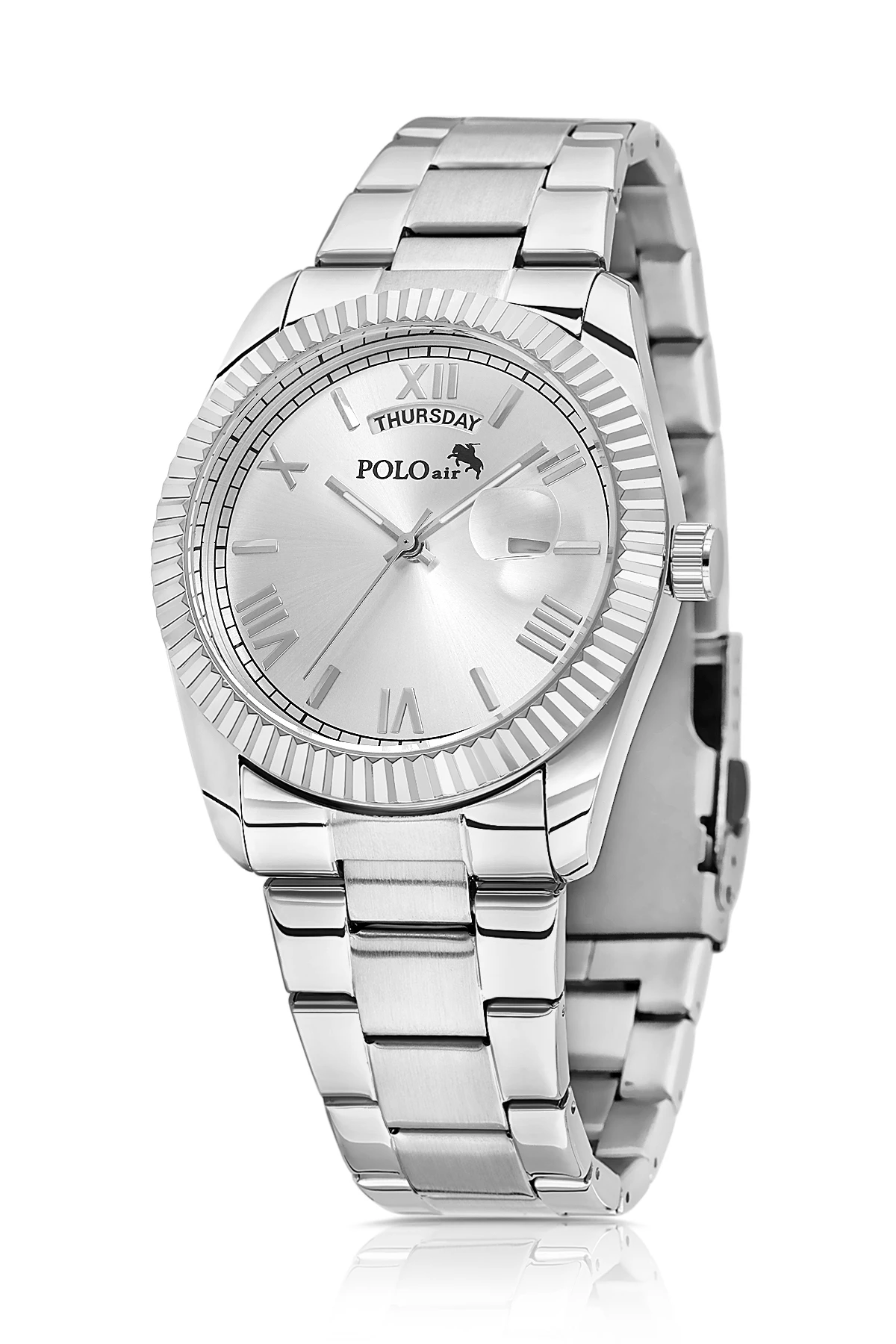 Ay Gün Gösterge Takvimli Erkek Kol Saati Ve 55 Ml Parfüm Seti Gümüş Renk St-5014E4 Gümüş St-5014E4