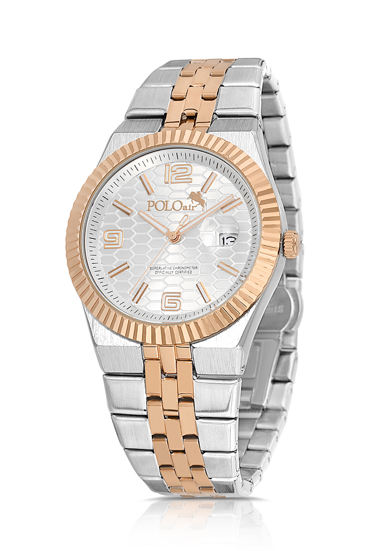 Çift Klips Mercek Takvimli Erkek Kol Saati Ve Parfüm Hediyelik Kutusunda Gümüş Bakır Renk St-5005E5 Gümüş-Bakır St-5005E5